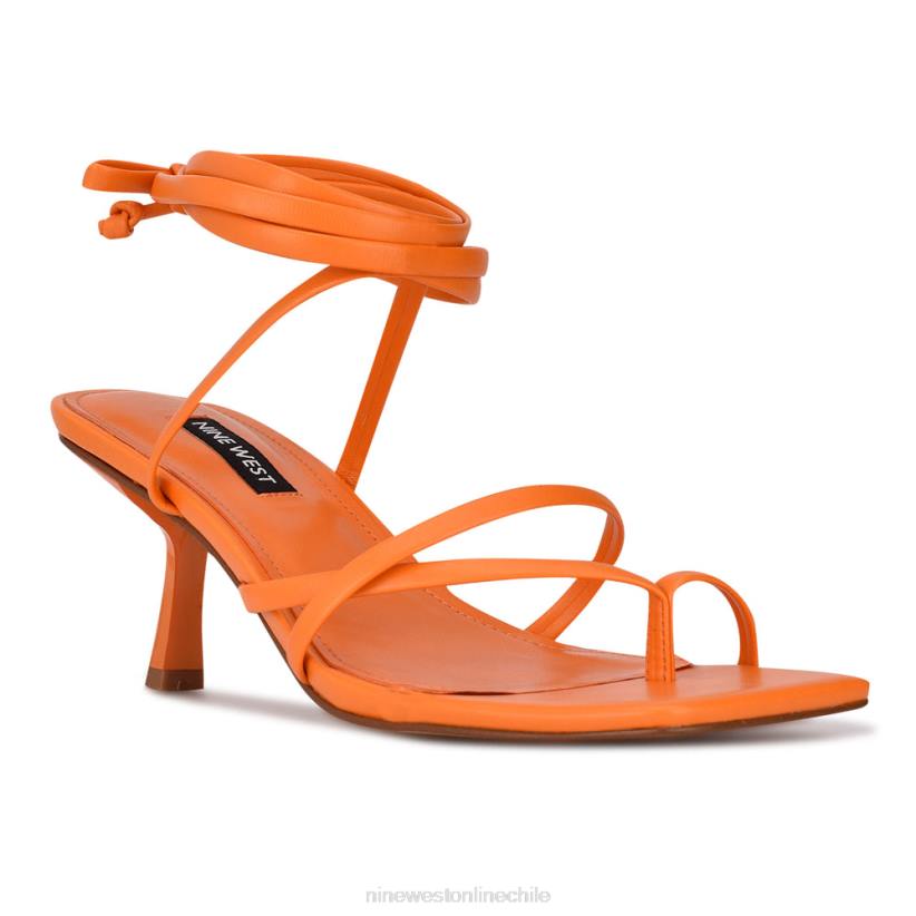 Nine West sandalias de tacón pina cruzadas en el tobillo 2Z2T569 naranja vivo Nine West shoes