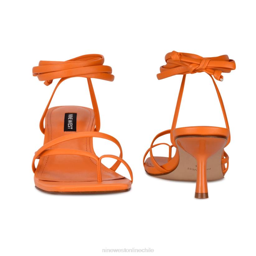 Nine West sandalias de tacón pina cruzadas en el tobillo 2Z2T569 naranja vivo Nine West shoes