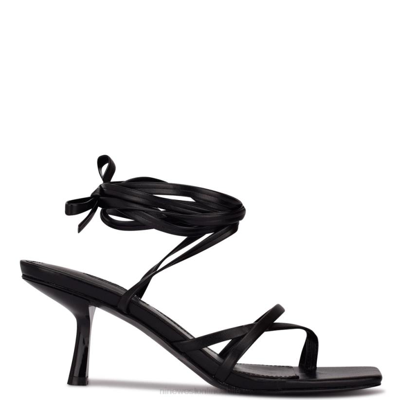 Nine West sandalias de tacón pina cruzadas en el tobillo 2Z2T570 negro Nine West sandals