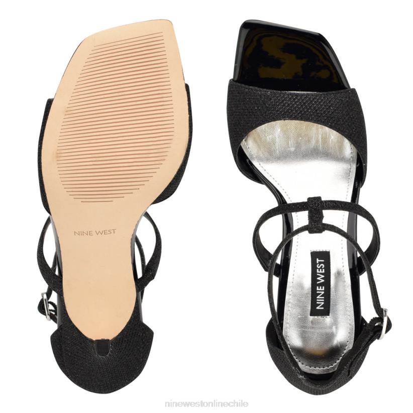 Nine West sandalias de tacón suspiros 2Z2T444 brillo negro Nine West sandals