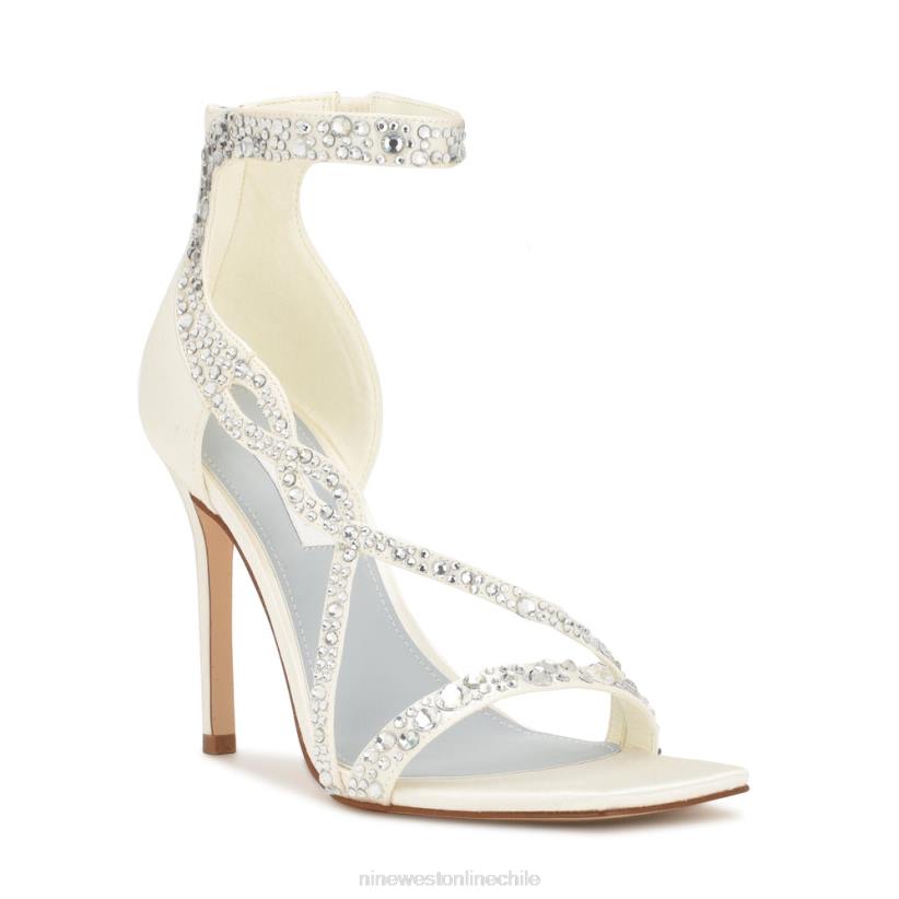 Nine West sandalias de tacón talla 2Z2T1787 cristal satinado marfil Nine West shoes
