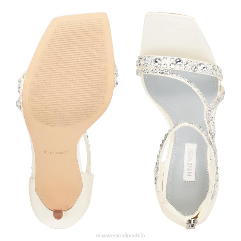 Nine West sandalias de tacón talla 2Z2T1787 cristal satinado marfil Nine West shoes