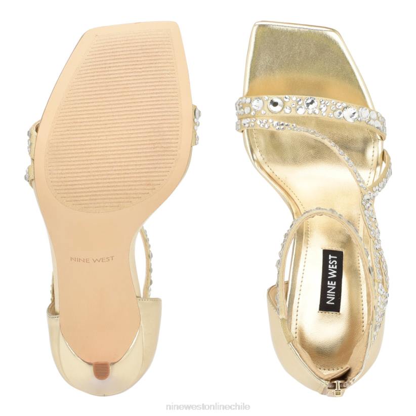 Nine West sandalias de tacón talla 2Z2T1788 cristal satinado dorado Nine West sandals