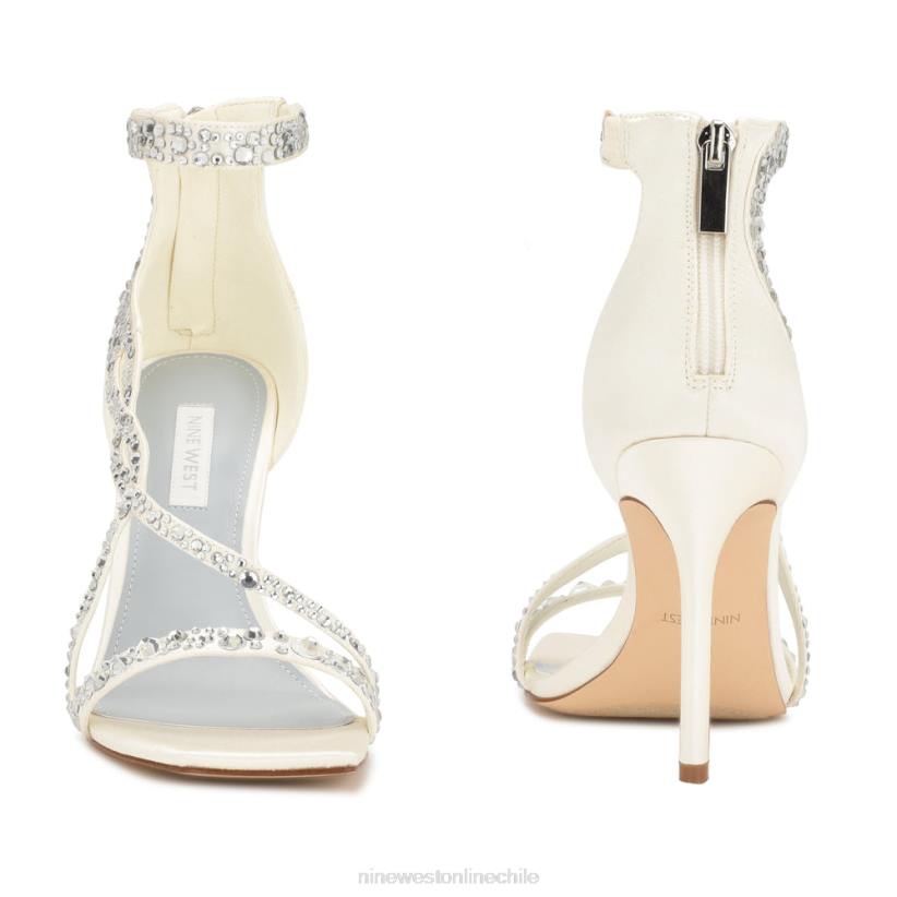 Nine West sandalias de tacón talla 2Z2T364 cristal satinado marfil Nine West cartera negra