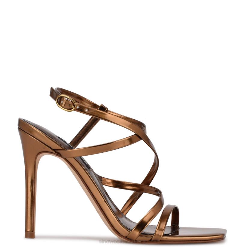 Nine West sandalias de tacón tipo tila 2Z2T1956 bronce Nine West sandals