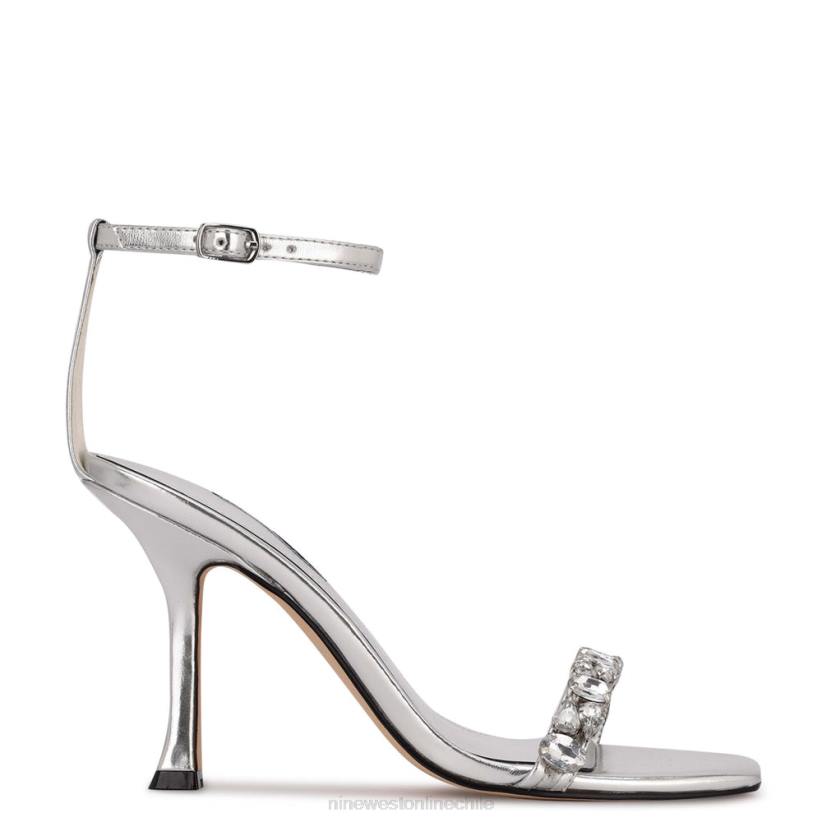 Nine West sandalias de vestir con tira en el tobillo yazmin 2Z2T375 plata metalizada Nine West chile outlet