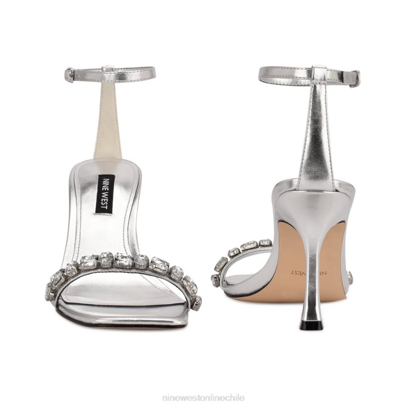 Nine West sandalias de vestir con tira en el tobillo yazmin 2Z2T375 plata metalizada Nine West chile outlet