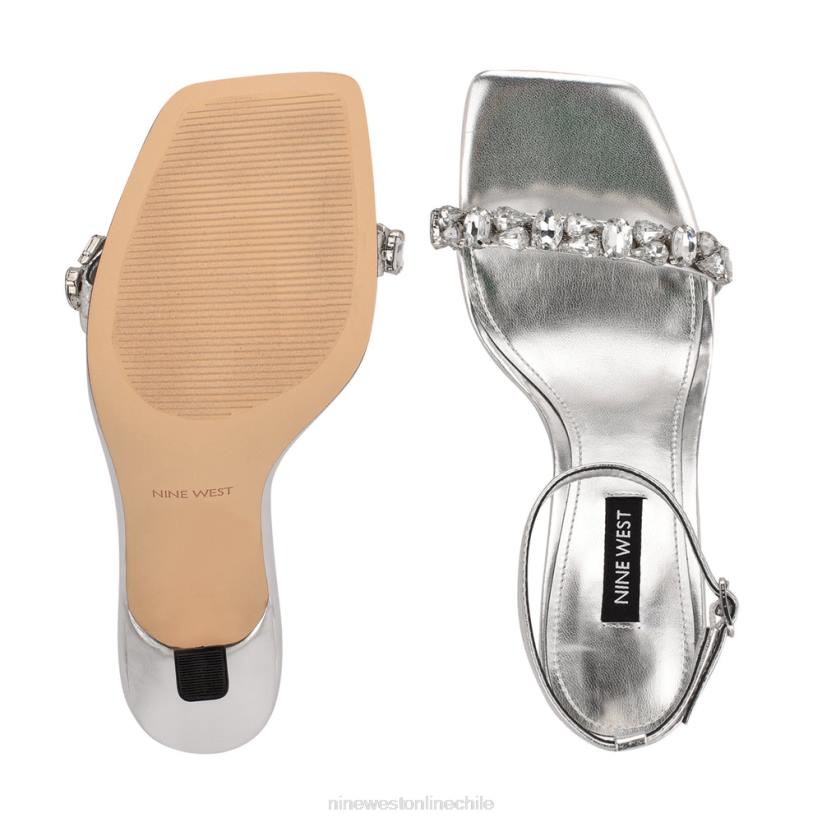 Nine West sandalias de vestir con tira en el tobillo yazmin 2Z2T375 plata metalizada Nine West chile outlet