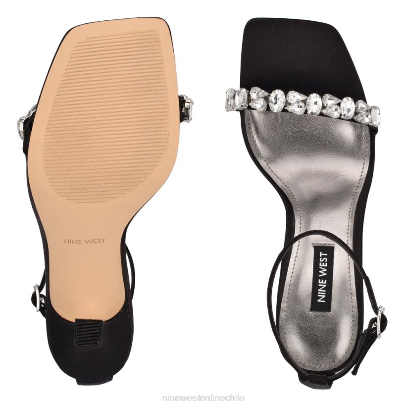 Nine West sandalias de vestir con tira en el tobillo yazmin 2Z2T377 cristal satinado negro Nine West shoes