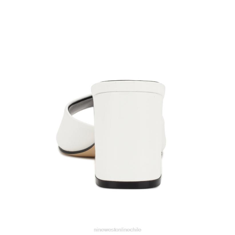 Nine West sandalias ferris con tacón cuadrado 2Z2T1727 patente blanca Nine West shoes