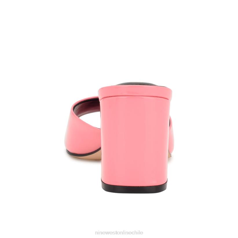 Nine West sandalias ferris con tacón cuadrado 2Z2T202 patente rosa Nine West cartera negra
