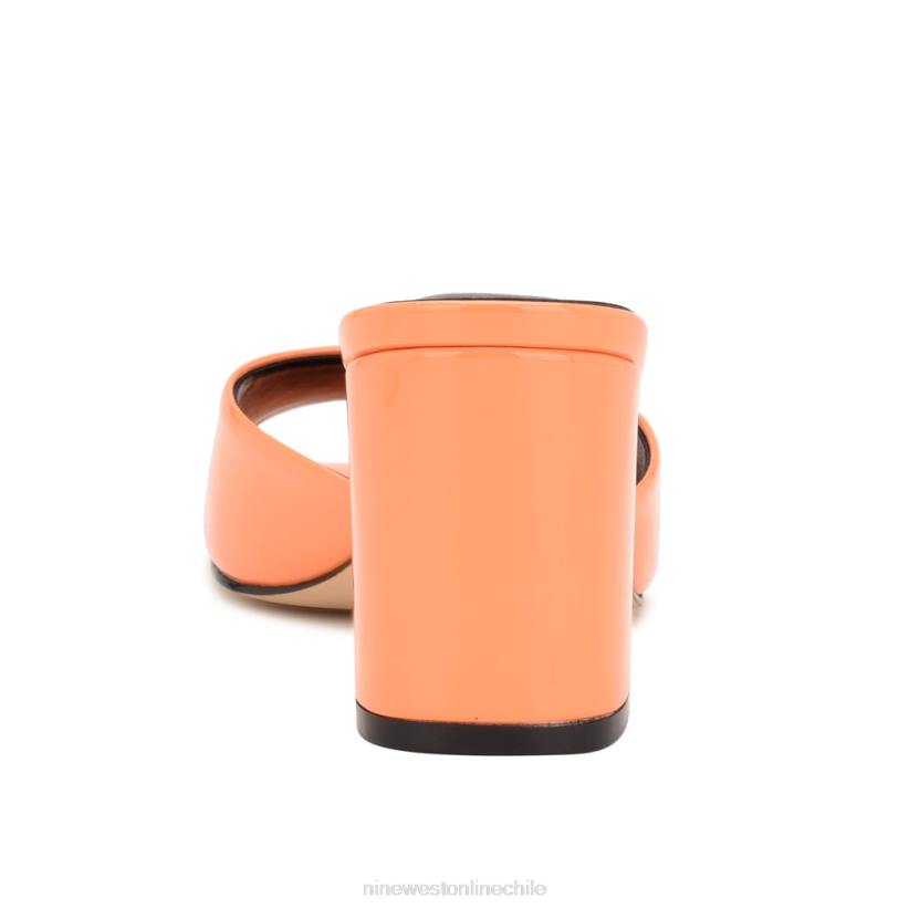 Nine West sandalias ferris con tacón cuadrado 2Z2T203 charol naranja Nine West shoes