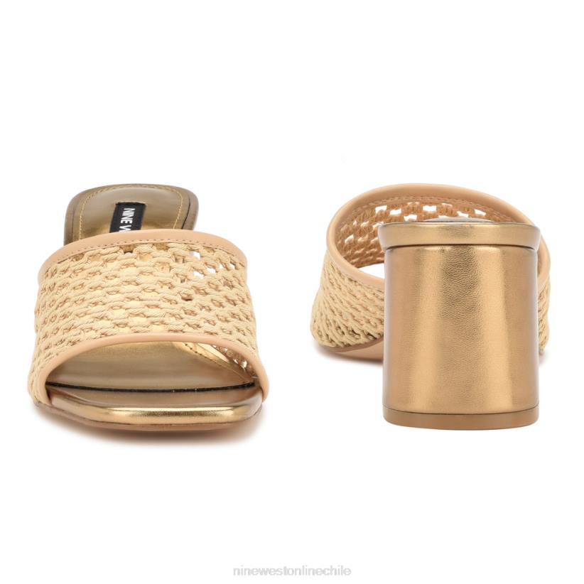 Nine West sandalias galant con tacón cuadrado 2Z2T346 luz natural Nine West cartera negra