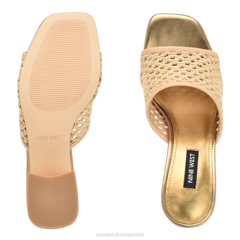 Nine West sandalias galant con tacón cuadrado 2Z2T346 luz natural Nine West cartera negra
