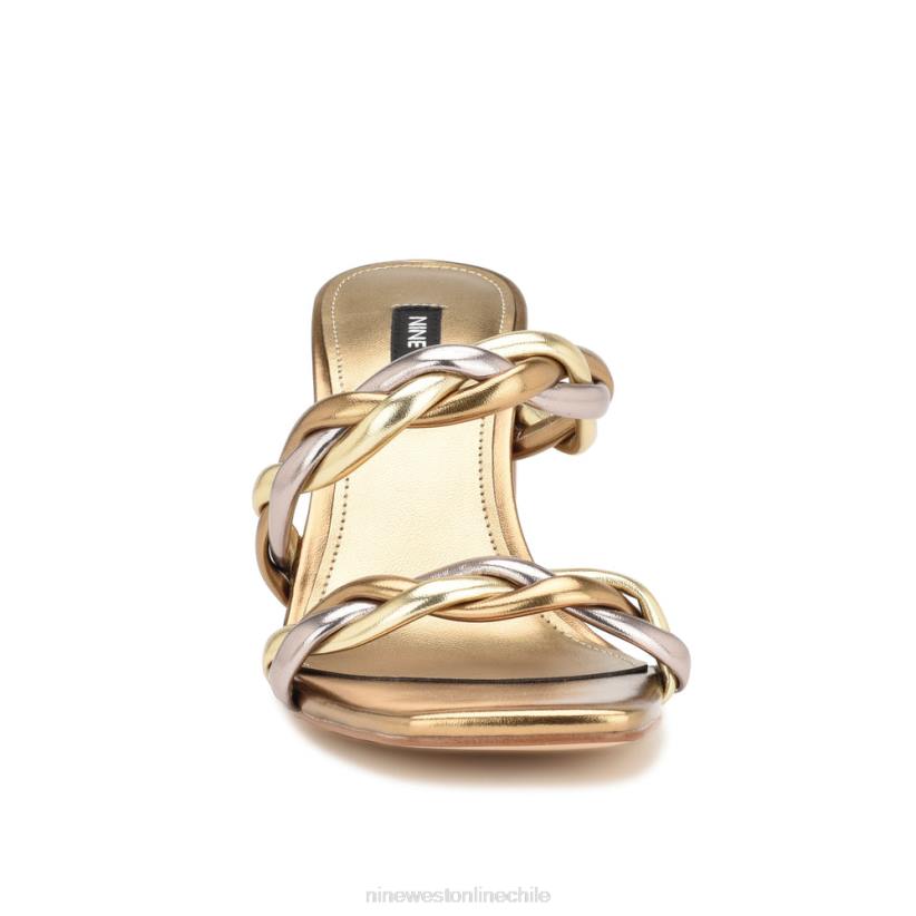 Nine West sandalias garita con tacón cuadrado 2Z2T226 oro múltiple Nine West cartera negra