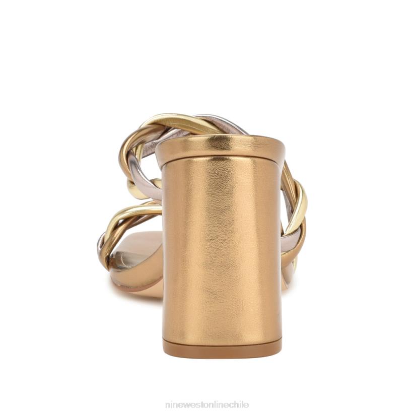 Nine West sandalias garita con tacón cuadrado 2Z2T226 oro múltiple Nine West cartera negra