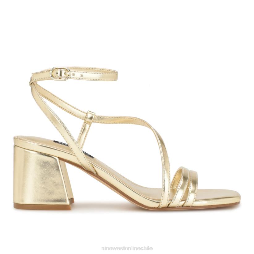 Nine West sandalias georga con tacón cuadrado 2Z2T191 platino Nine West shoes