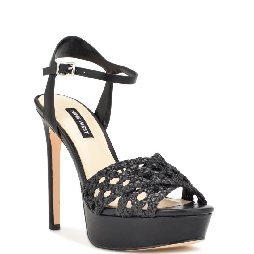 Nine West sandalias grecia plataforma 2Z2T155 negro Nine West shoes