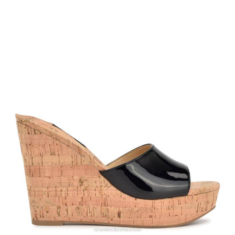 Nine West sandalias herden con cuña 2Z2T197 negro Nine West shoes