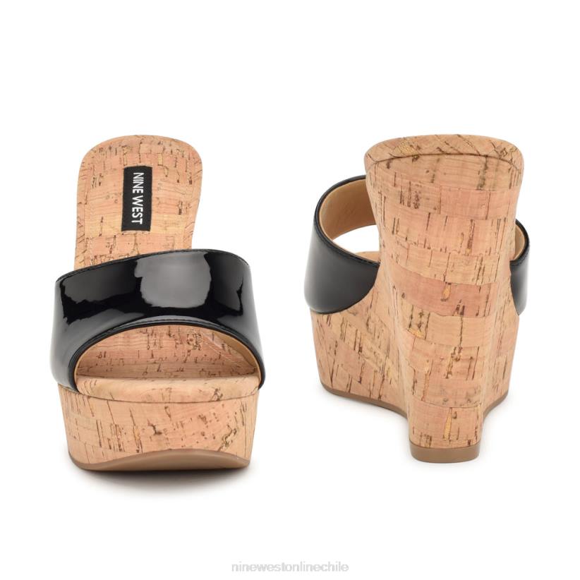 Nine West sandalias herden con cuña 2Z2T197 negro Nine West shoes