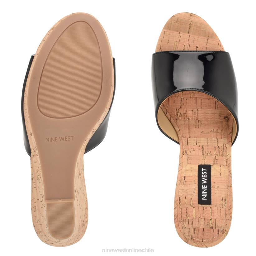 Nine West sandalias herden con cuña 2Z2T197 negro Nine West shoes