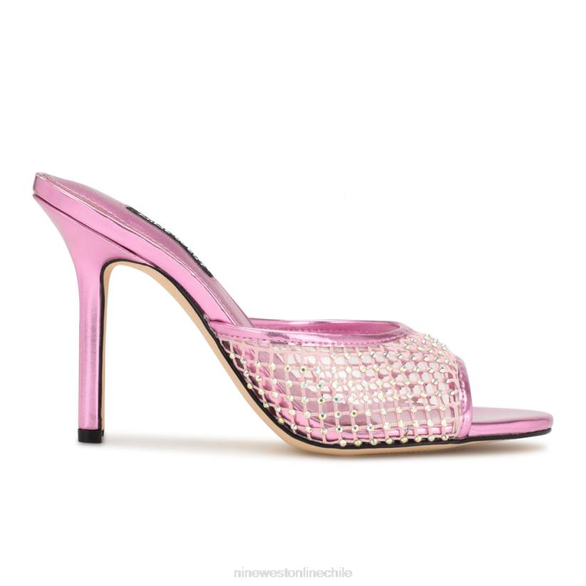 Nine West sandalias iriep de tacón 2Z2T1077 malla metálica rosa Nine West chile outlet