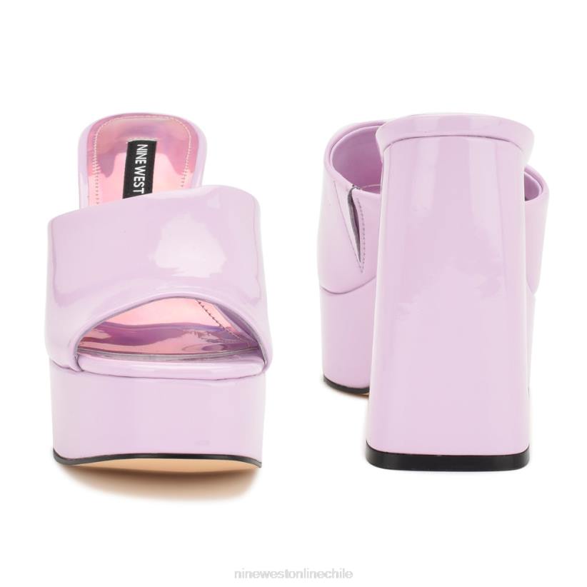 Nine West sandalias jilie con plataforma 2Z2T256 charol lila Nine West cartera negra