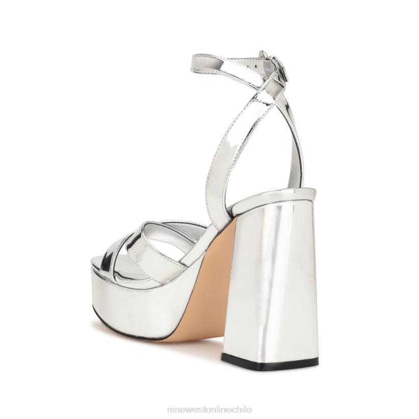 Nine West sandalias joya plataforma 2Z2T453 espejo plateado metalizado Nine West chile outlet