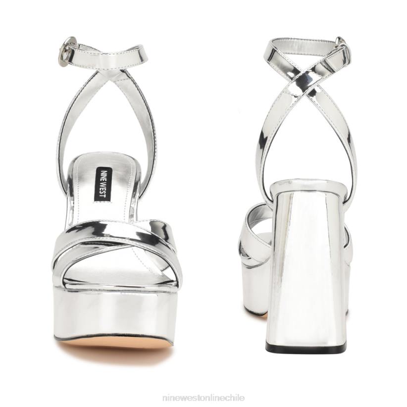 Nine West sandalias joya plataforma 2Z2T453 espejo plateado metalizado Nine West chile outlet