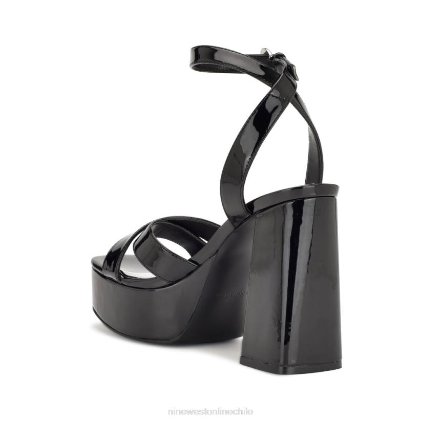 Nine West sandalias joya plataforma 2Z2T454 charol negro Nine West cartera negra