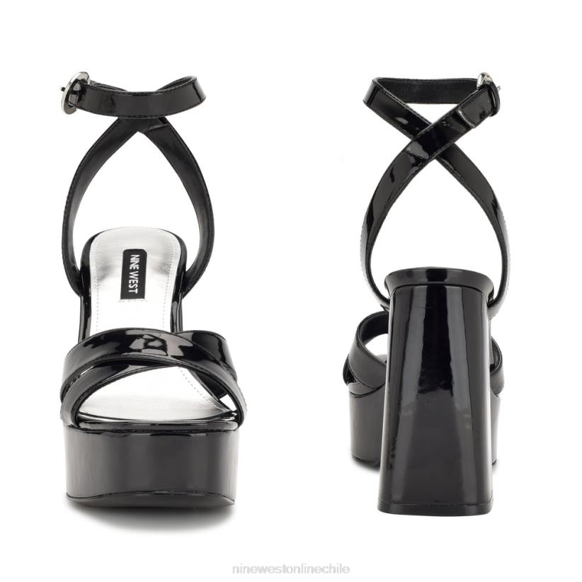 Nine West sandalias joya plataforma 2Z2T454 charol negro Nine West cartera negra