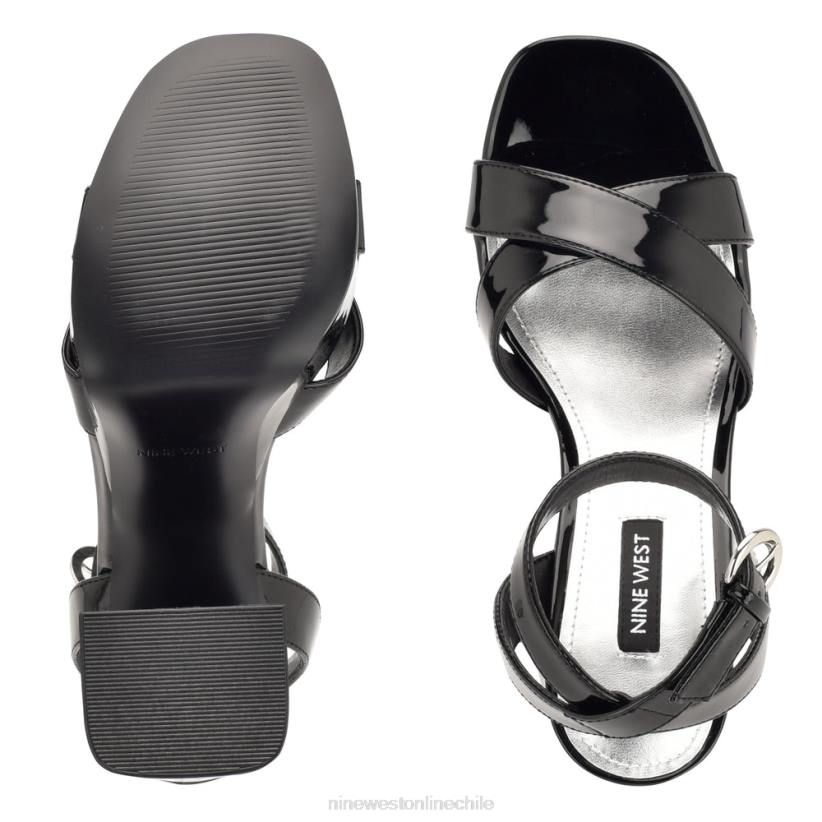Nine West sandalias joya plataforma 2Z2T454 charol negro Nine West cartera negra