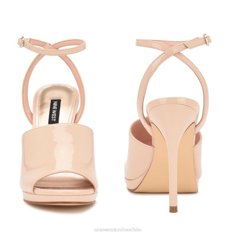 Nine West sandalias limbery con tira en el tobillo 2Z2T359 patente natural ligera Nine West shoes