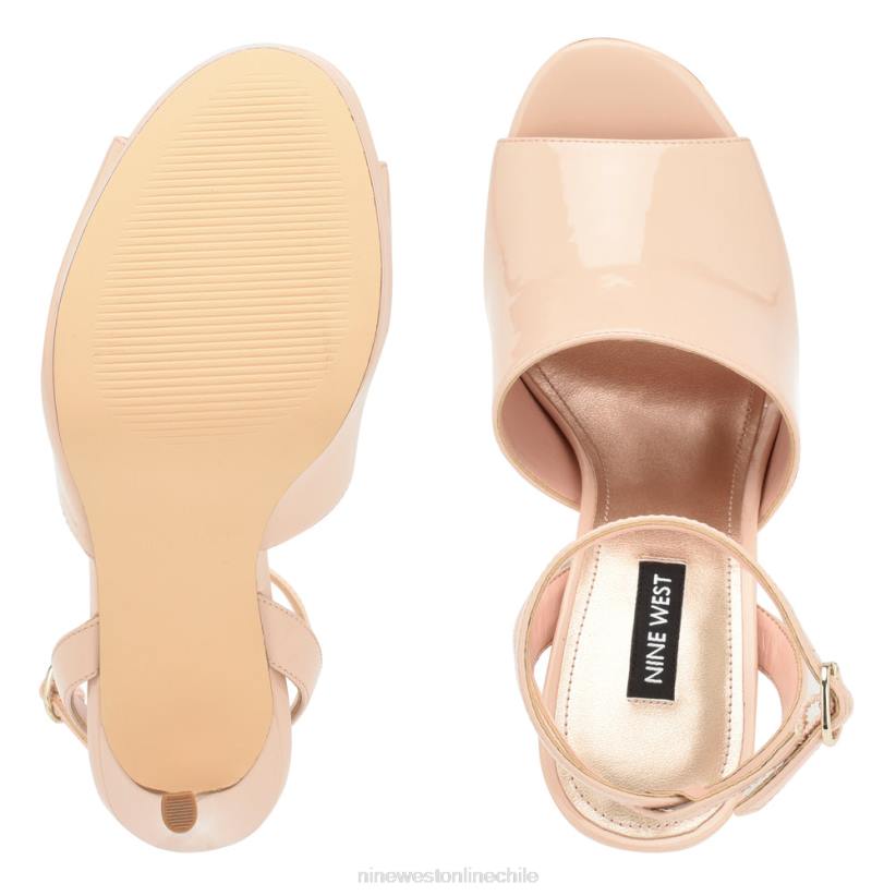 Nine West sandalias limbery con tira en el tobillo 2Z2T359 patente natural ligera Nine West shoes