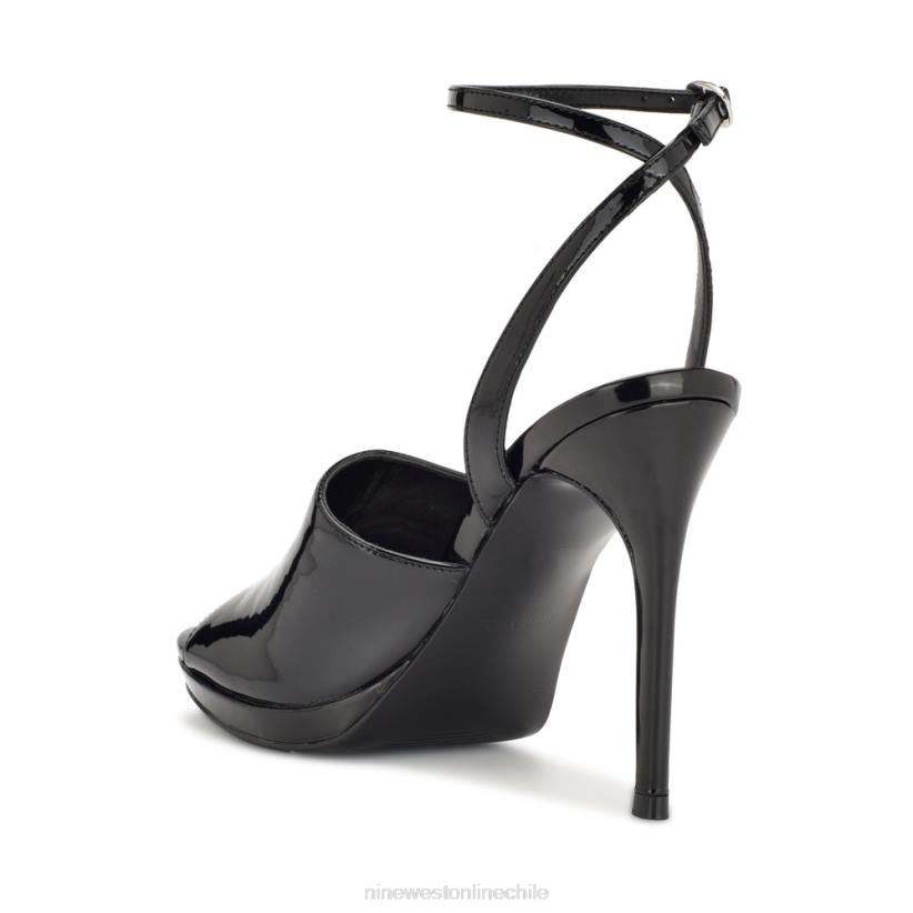 Nine West sandalias limbery con tira en el tobillo 2Z2T361 charol negro Nine West zapatillas chile