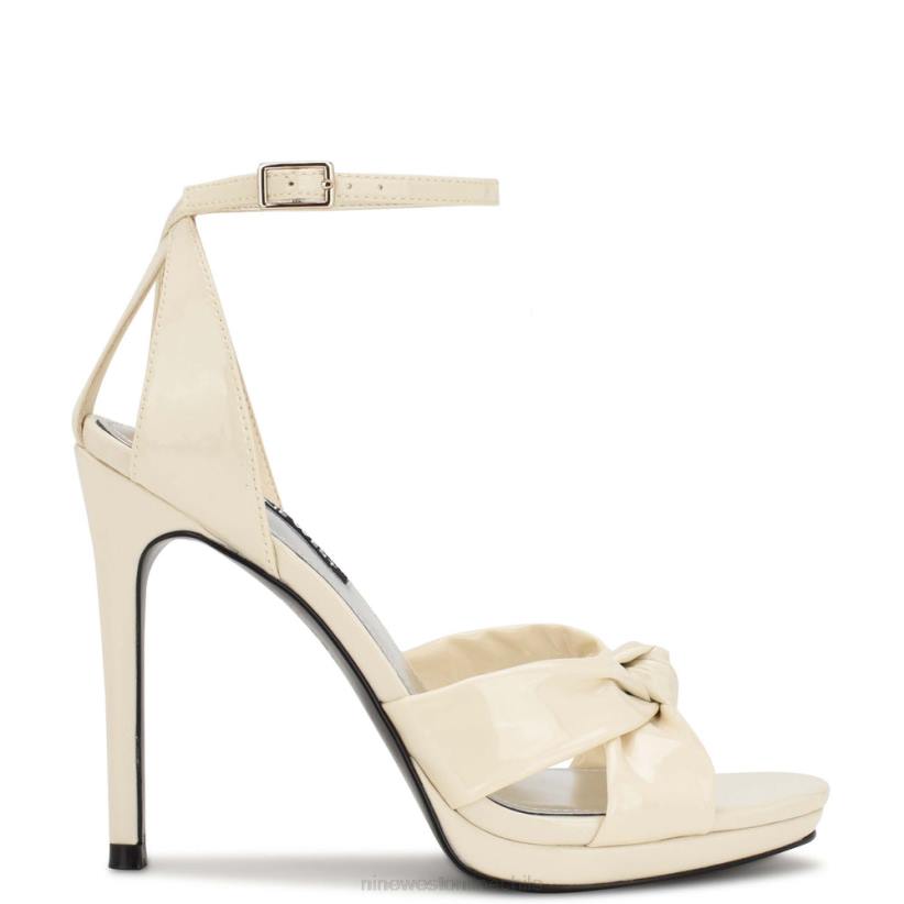 Nine West sandalias lovya con tira en el tobillo 2Z2T1775 charol crema chic Nine West shoes
