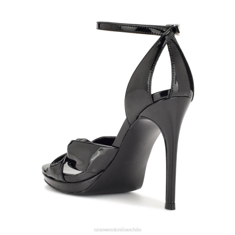 Nine West sandalias lovya con tira en el tobillo 2Z2T357 charol negro Nine West chile outlet