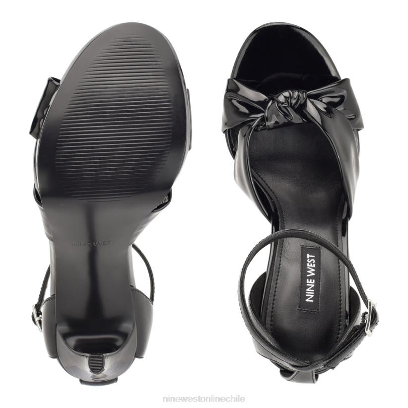 Nine West sandalias lovya con tira en el tobillo 2Z2T357 charol negro Nine West chile outlet
