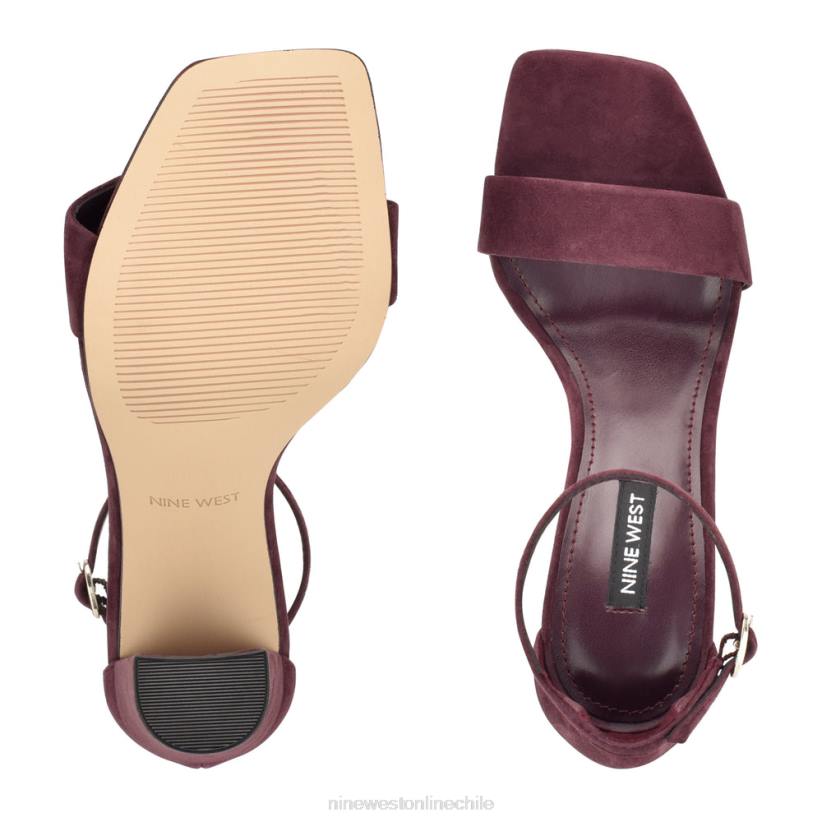 Nine West sandalias marrie con tira en el tobillo 2Z2T424 gamuza vino Nine West cartera negra