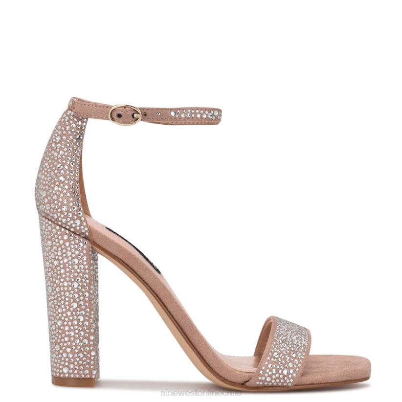 Nine West sandalias marrie con tira en el tobillo 2Z2T431 ante brillante apenas nude Nine West shoes