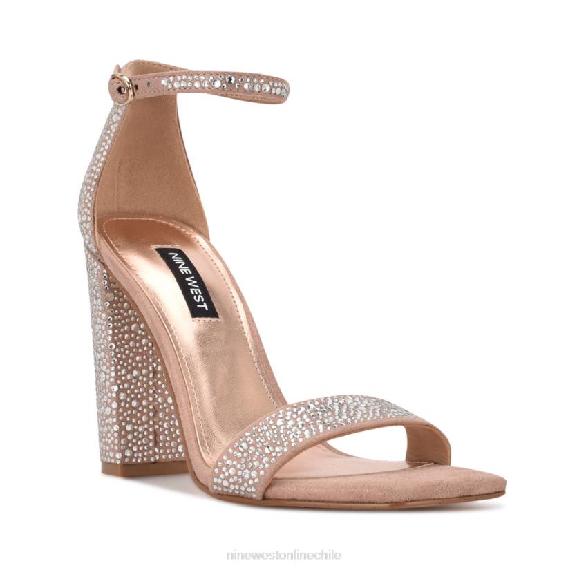 Nine West sandalias marrie con tira en el tobillo 2Z2T431 ante brillante apenas nude Nine West shoes