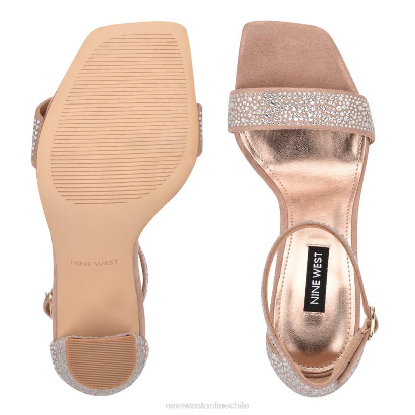 Nine West sandalias marrie con tira en el tobillo 2Z2T431 ante brillante apenas nude Nine West shoes