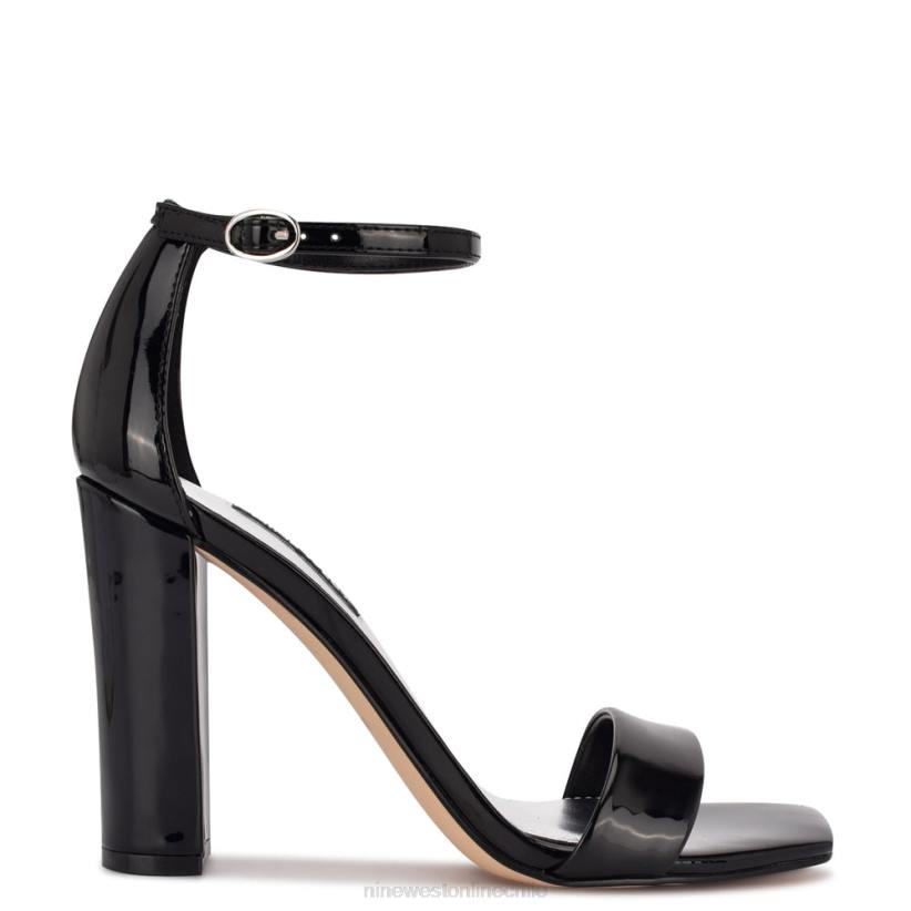 Nine West sandalias marrie con tira en el tobillo 2Z2T491 charol negro Nine West shoes