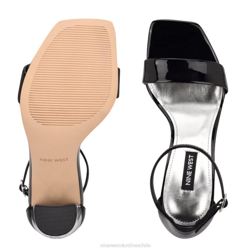 Nine West sandalias marrie con tira en el tobillo 2Z2T491 charol negro Nine West shoes