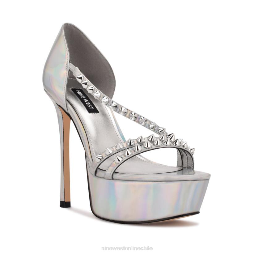 Nine West sandalias plataforma fabla 2Z2T383 plata iridiscente Nine West shoes