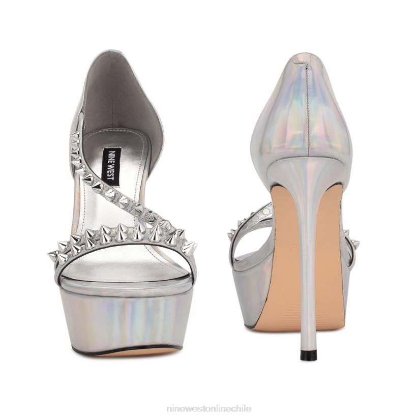 Nine West sandalias plataforma fabla 2Z2T383 plata iridiscente Nine West shoes