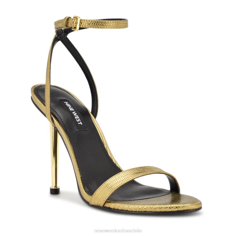 Nine West sandalias reina con tira en el tobillo 2Z2T1739 estampado de lagarto bronce metalizado Nine West shoes