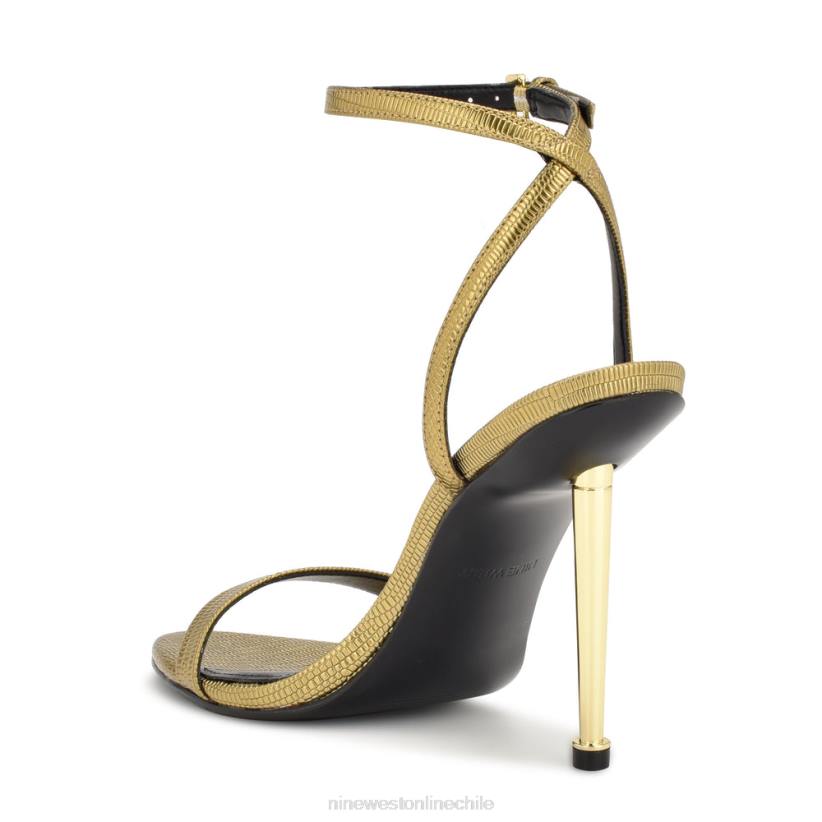 Nine West sandalias reina con tira en el tobillo 2Z2T1739 estampado de lagarto bronce metalizado Nine West shoes