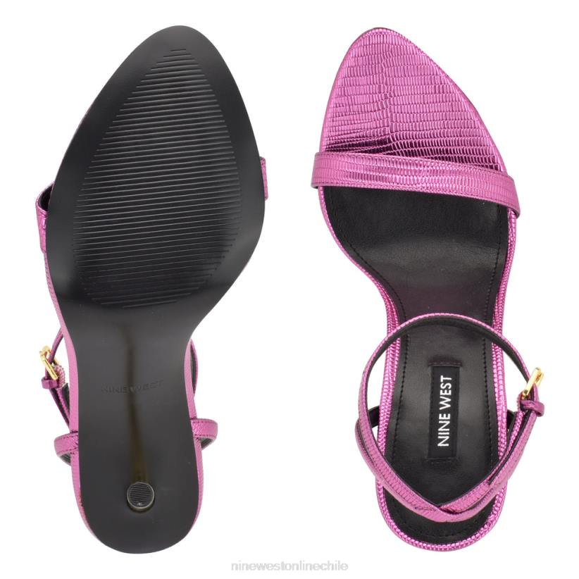 Nine West sandalias reina con tira en el tobillo 2Z2T230 estampado de lagarto magenta metalizado Nine West chile carteras