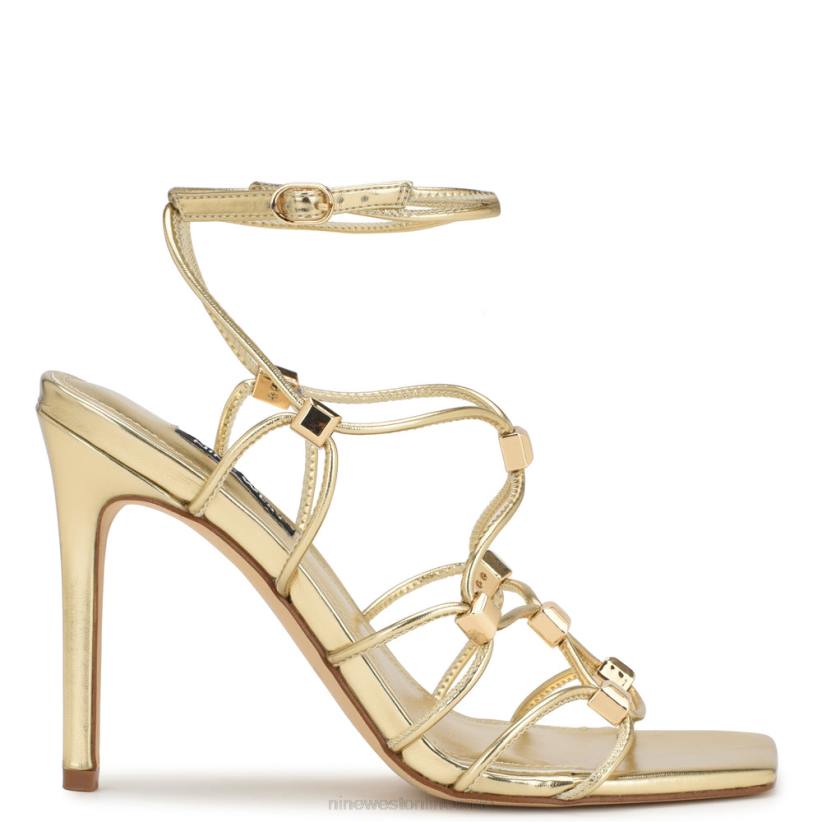 Nine West sandalias tenor con tacón cruzado en el tobillo 2Z2T252 platino Nine West sandals